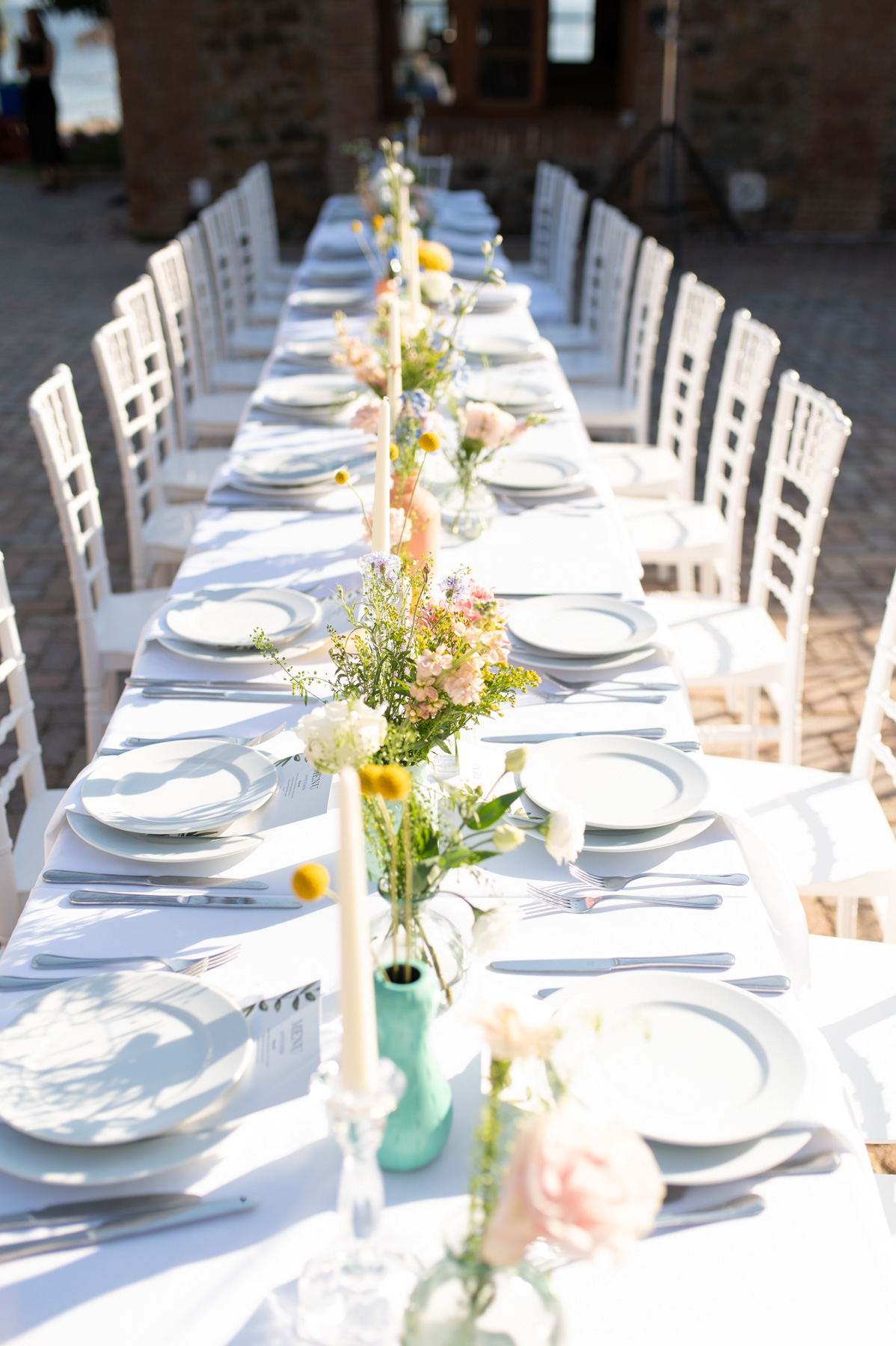 Playfully colourful table design